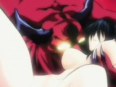Cute anime gets monster fucked at her butt hole