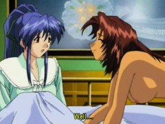 Japanese anime gets spanked by her friend