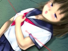 Hentai cutie in school uniform masturbating pussy