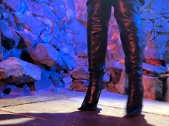 Porn latex movie with foot fetish and blonde mistress