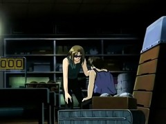 Anime school teacher in short skirt shows pussy